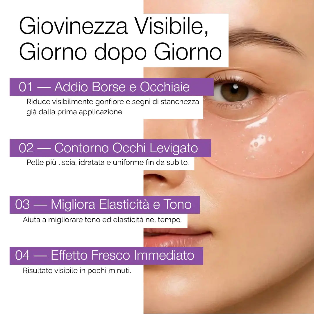 Patch Occhi Peptidi Collagene e Caffeina Anti-Età